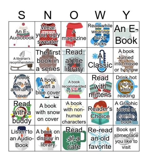 Winter Reading Challenge Bingo Card