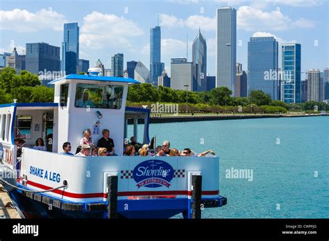 Shoreline Sightseeing tour boat on the lake in Grant Park, Lake ...