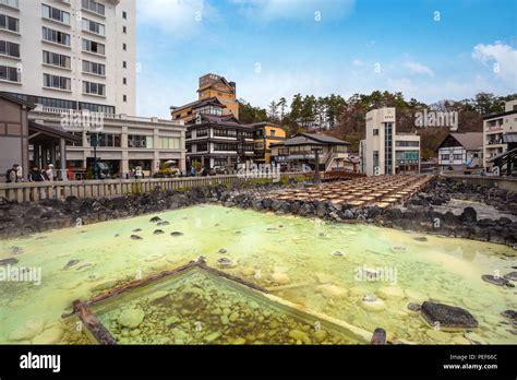 Yubatake Hotspring at Kusatsu Onsen in Gunma, Japan Stock Photo - Alamy