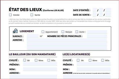 Etat des lieux 2025 modèle Word PDF gratuit à télécharger