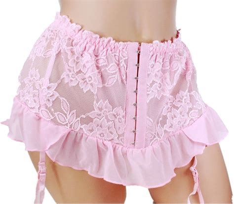 Sissy Pouch Panties Waist Size 30 34 Lace Skirted Garter Thong Sexy For Men Uk