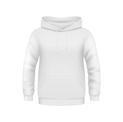 Sudadera Con Capucha Blanca Maqueta De Ropa De Vector 3d Vector Premium