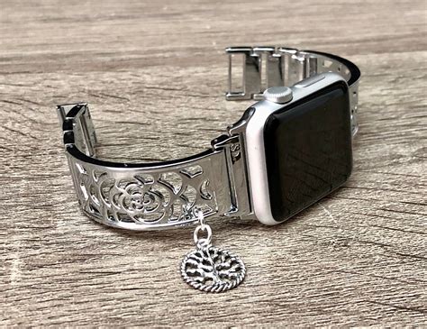 Apple Watch Band 38mm 40mm Women Shiny Silver Apple Watch 42mm 44mm Iwatch Bangle Iwatch Jewelry