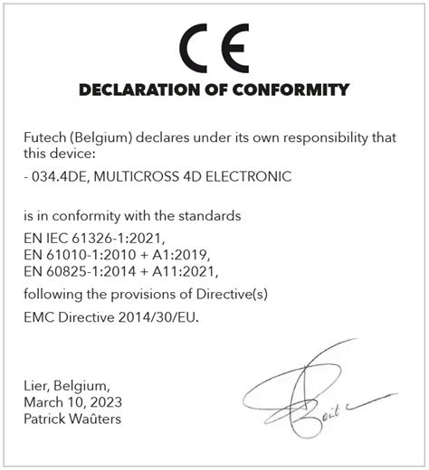 Futech Mc De V Multicross D Electronic User Manual