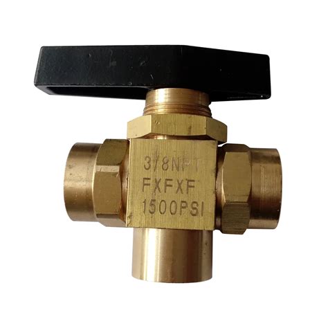 3 8 Female Npt Brass 3 Way Instrument Ball Valve 1500 Psi Bv4 3 8 In