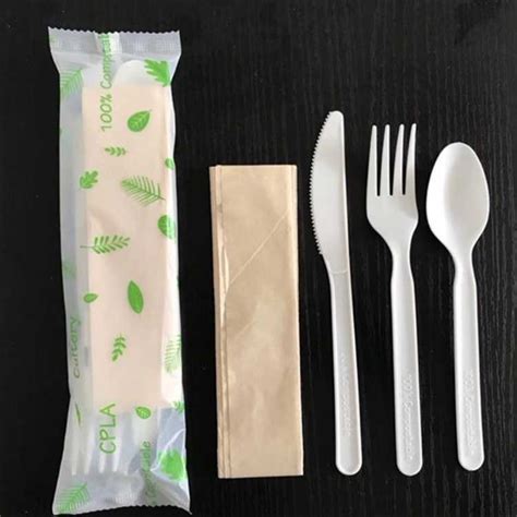 New Trend Inch Compostable Spoon Fork Knife Set Cpla Eco