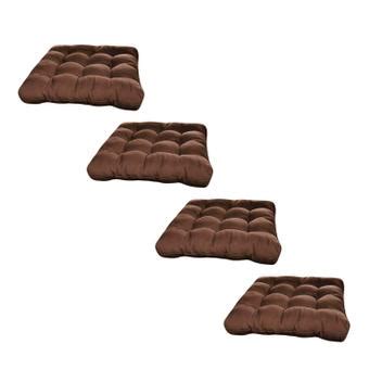 Kit 4 Almofadas Decorativa Futon Assento De Cadeira Sofa Pallet Banco