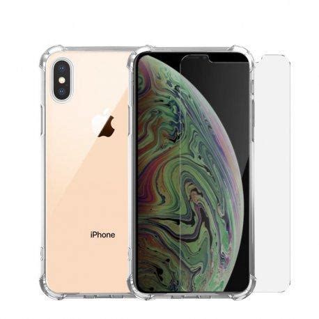 Capa iPhone XS Max e película de proteção TPU Transparente Back