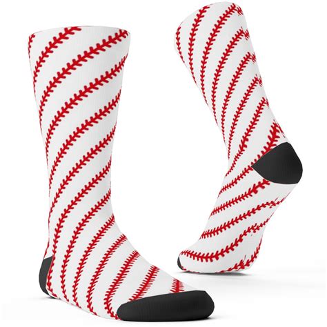 Baseball Stitch Baseball White Custom Socks Shutterfly