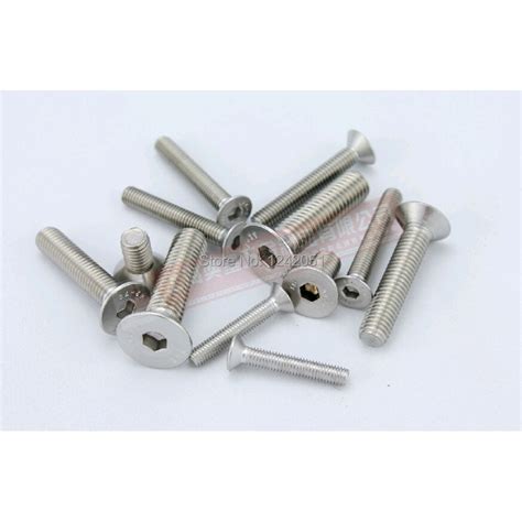 20pcs Metric M8 45mm Stainless Steel Countersunk Flat Head Hex Socket