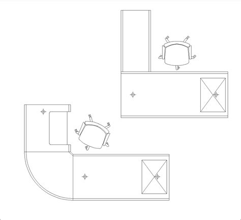 Meja Resepsionis Sudut Dwg Blok Cad Unduh Gratis