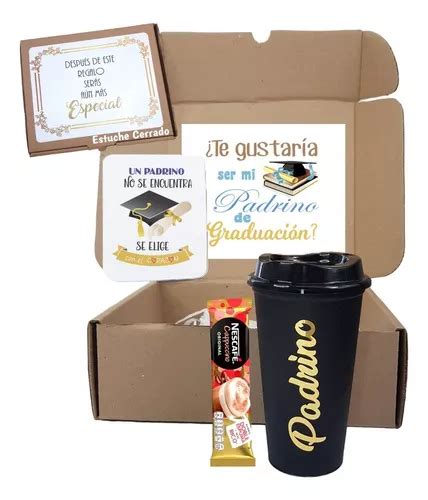 Quieres Ser Mi Padrino De Graduacion Estuche Sorpresa Vaso MercadoLibre