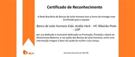 Banco De Leite Humano Do Hcfmrp Usp Recebe Certificado De