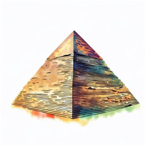 Premium AI Image | Architectural Legacy Pyramid of Giza Watercolor