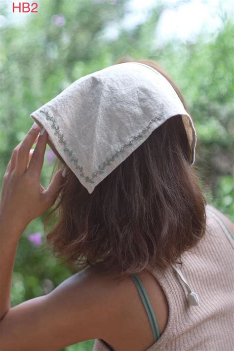 Hb Bandeau Foulard Head Wrap Foulard En Lin Naturel