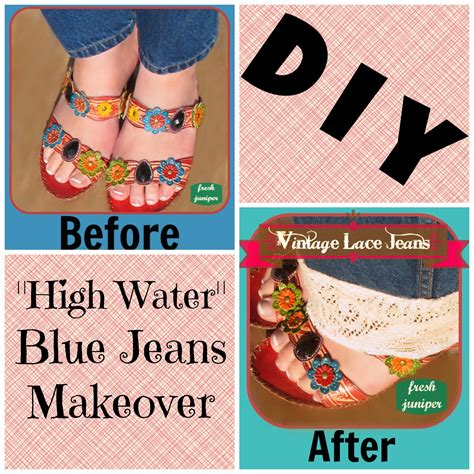 fresh juniper: Vintage Lace Trim Jeans Tutorial - One Hour DIY Boutique Jeans