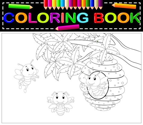 Libro Para Colorear Abeja 10300932 Vector En Vecteezy