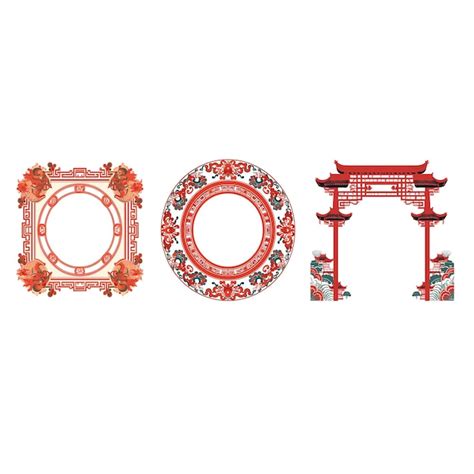 Three Chinese symbols are shown in red | Premium AI-generated vector