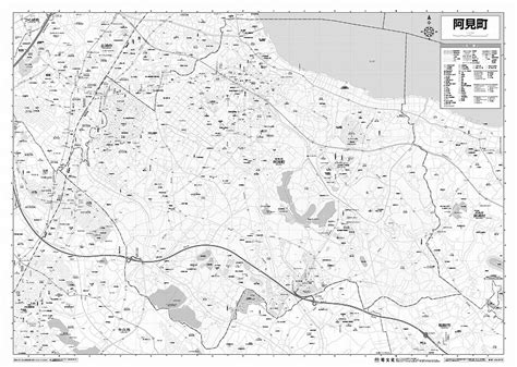 マップルの市町村別行政区分地図 茨城県 阿見町 （モノクロ）を印刷販売マップル地図プリント