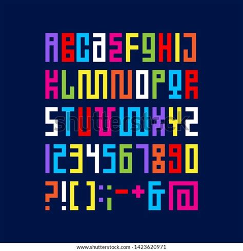 Pixel Art Alphabet Colorful Letters Consist Stock Vector (Royalty Free ...