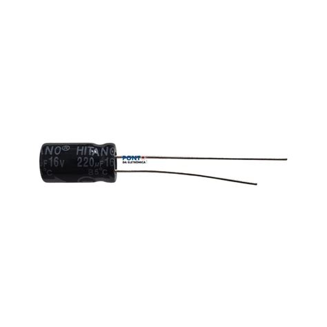 Capacitor Eletrolítico 220uf X 16v Rd 85º Hitano Ponto Da Eletrônica