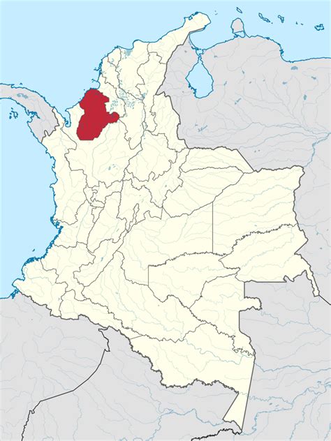 Mapa de Córdoba con municipios Departamento de Colombia para