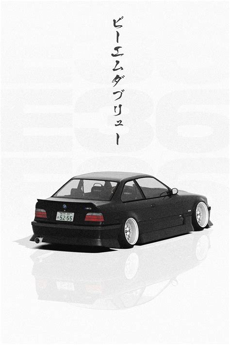 BMW E36 M3 Widebody Poster Picture Metal Print Paint By Yannick