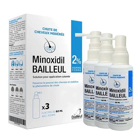 Set 3 chai xịt mọc tóc Minoxidil Bailleul 2 của Pháp