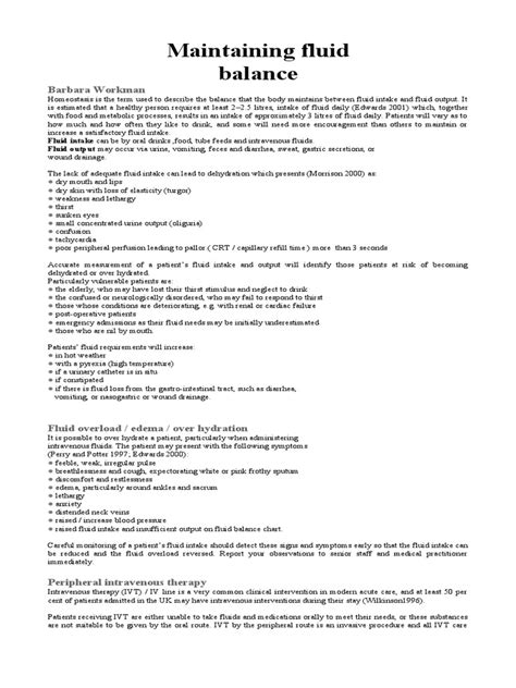 Maintaining Fluid Balance: An In-Depth Look at Homeostasis, Factors ...