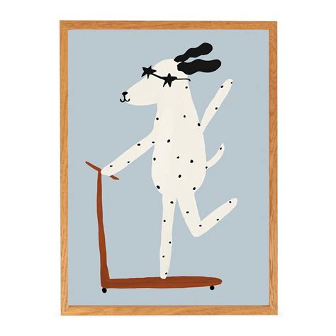 'Let's Roll Dog' Hand Painted Art Print | Dog print art, Hand painting