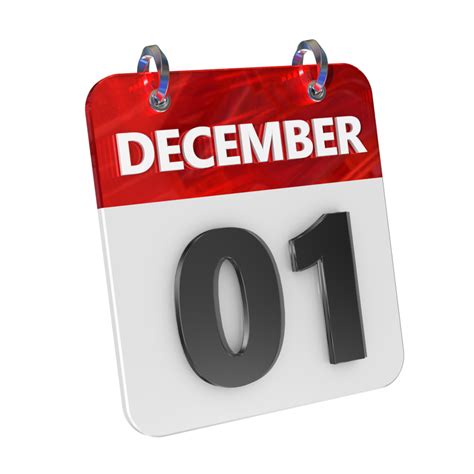 December 1 Date 3d Icon Isolated Shiny And Glossy 3d Rendering Month