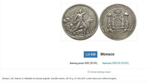 Médaille Société Canine de Monaco Monaco Numista