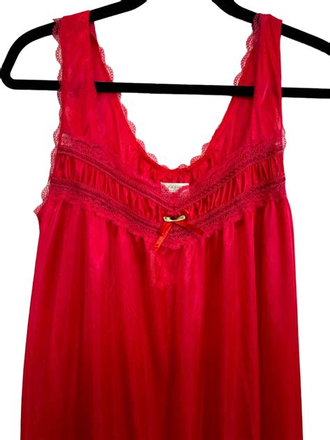 Lati Fashion Women S Intimates Collection Satin Silk Nightgown Hot Pink Large Ebay