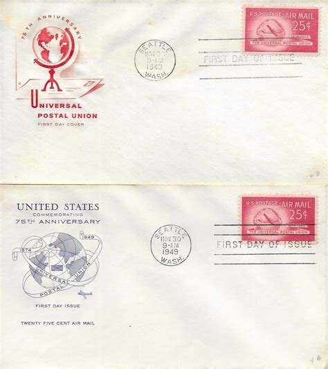 Air Mail Fdc C C Universal Postal Union Cc Boll United