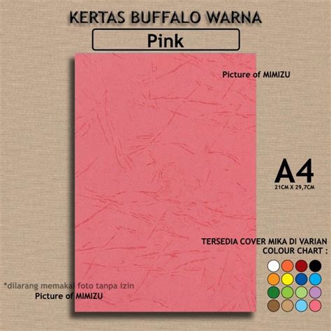 Kertas Buffalo A4 Merah Muda Pink Corak Embos Cover Jilid Sampul