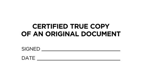 Certified True Copy Stamp