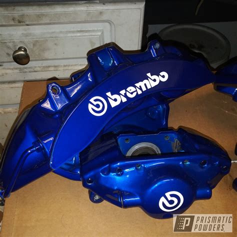 Brembo Brake Calipers In Cheater Blue And Super Chrome Prismatic Powders