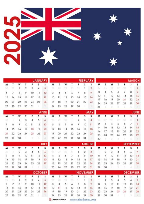 Printable Calendar 2025 Australia