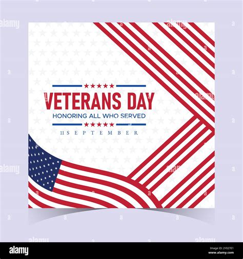 Happy Veterans Day Honoring All Who Served Banner Template 11 November