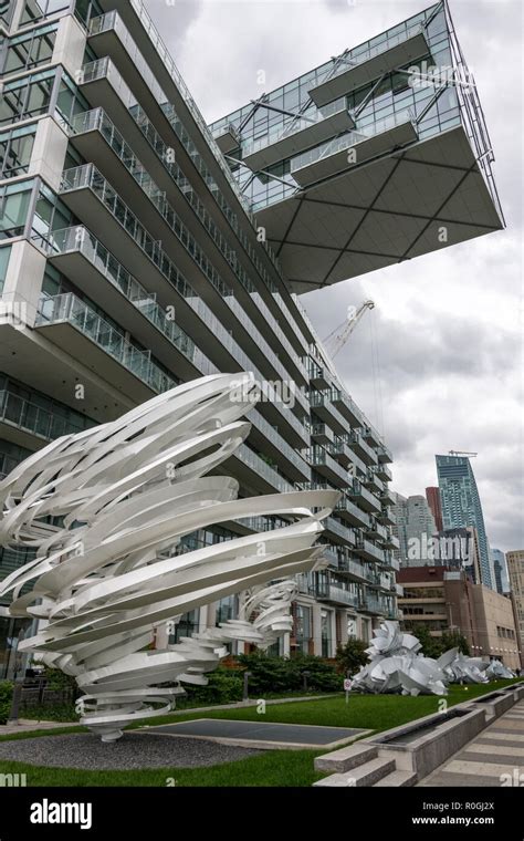 Ultra Modern Apartment Block Toronto Waterfront Canada Stock Photo