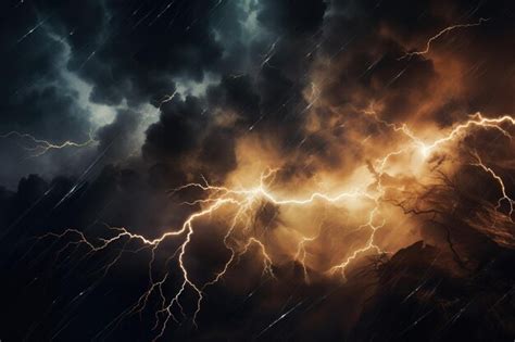 Abstract representation of a thunderstorm through streaks of lightning ...