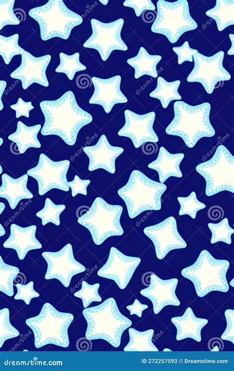 Seamless Star Pattern. Blue Background Stock Illustration ...