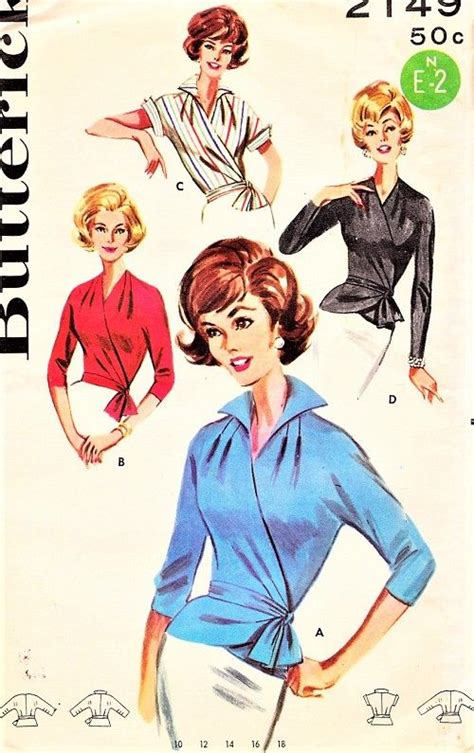 S Stunning Side Wrap Over Blouse Pattern Butterick Two Style