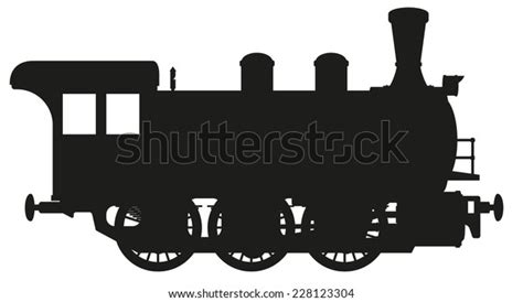 Vector Illustration Silhouette Steam Locomotive Isolated Stock Vector