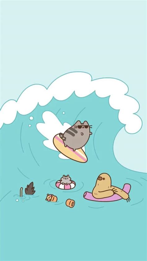 Pusheen Kawaii Summer Wallpaper