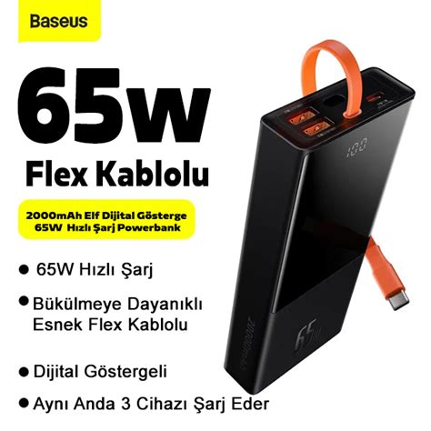 Baseus Elf Mah W Dijital G Stergeli H Zl Arj Powerbank