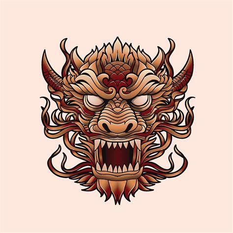 hand drawn Chinese Dragon Head 26494177 Vector Art at Vecteezy