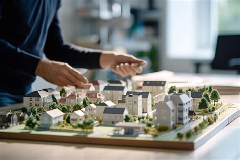 Premium AI Image Architects Discussing City Planning Model Featuring