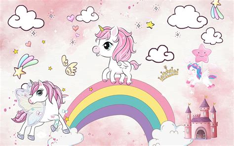 Unicorn Kız Çocuk Odası Duvar Kağıdı ozelduvarlar