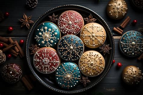 Premium Ai Image Variety Of Christmas Cookies Sweets With Star Anise